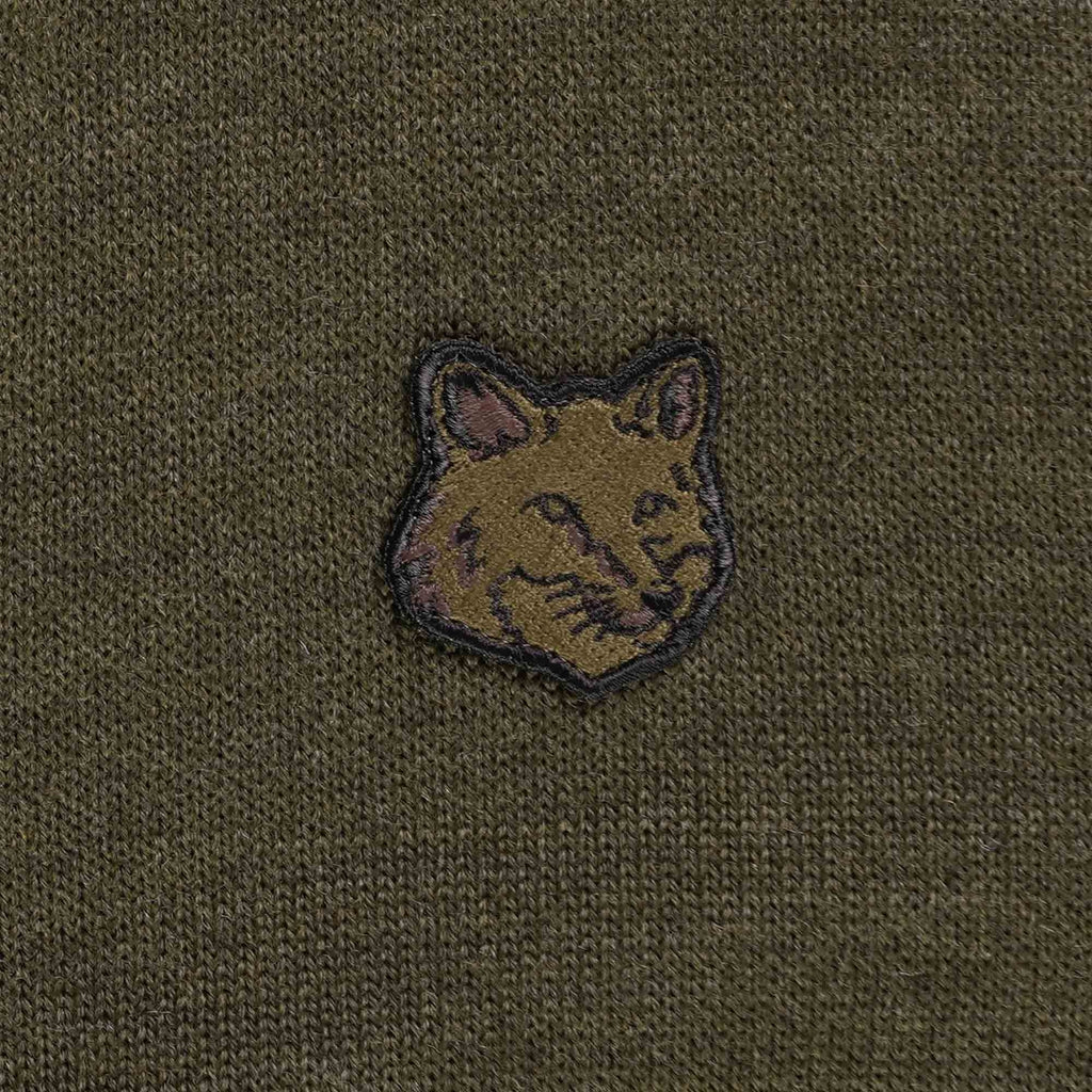 Maison Kitsune Bold Fox Head Patch Cardigan - Khaki