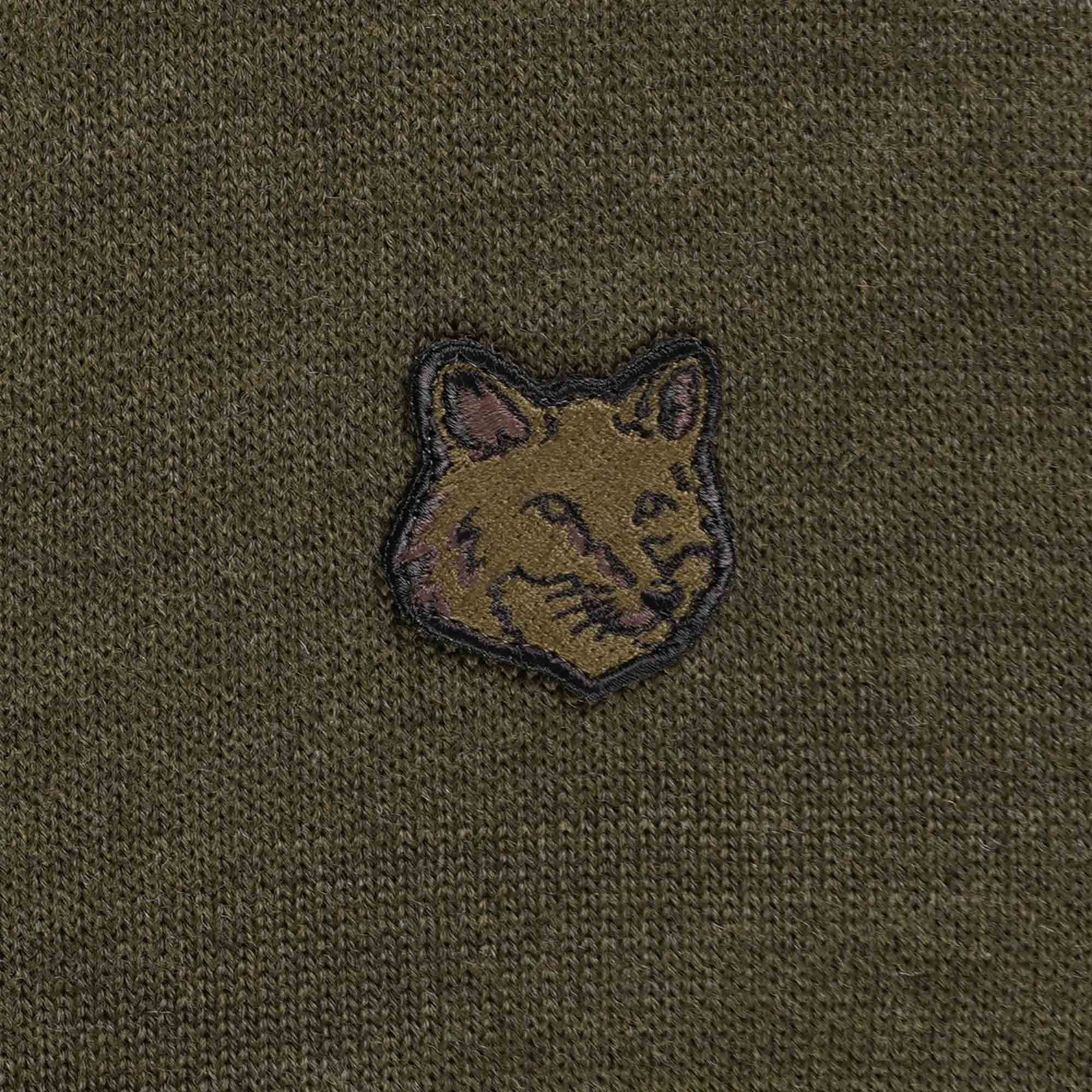 Maison Kitsune Bold Fox Head Patch Cardigan - Khaki