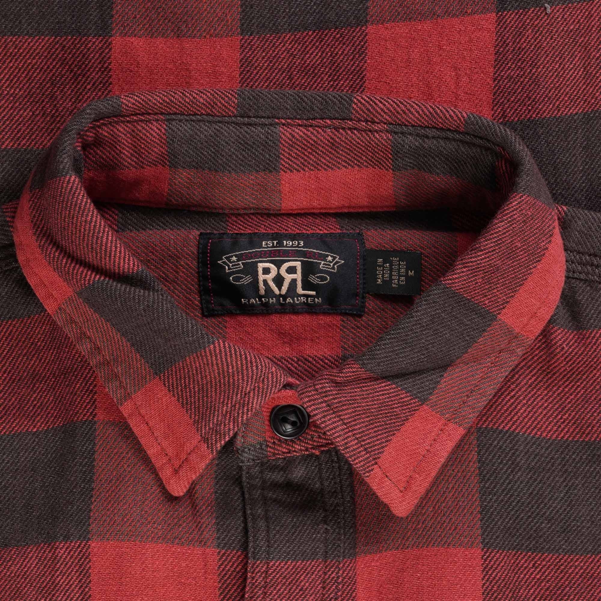 RRL by Ralph Lauren Plaid Twill Work Shirt - Red Check – Stuarts