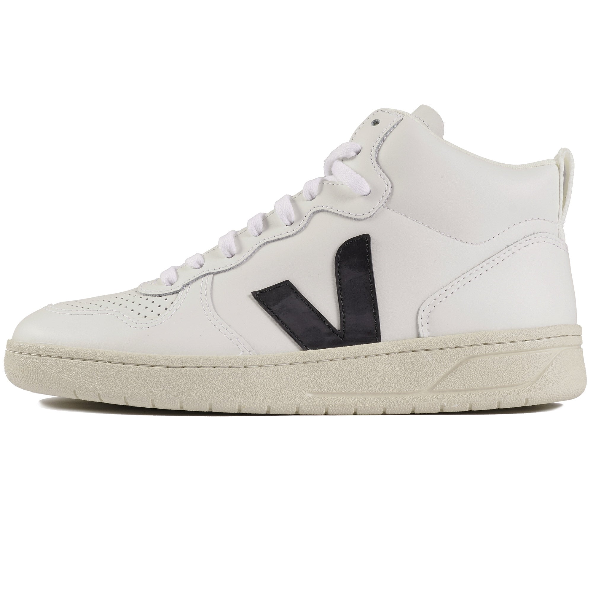 Veja V-15 Leather - White & Black