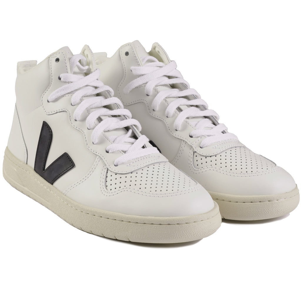 Veja V-15 Leather - White & Black