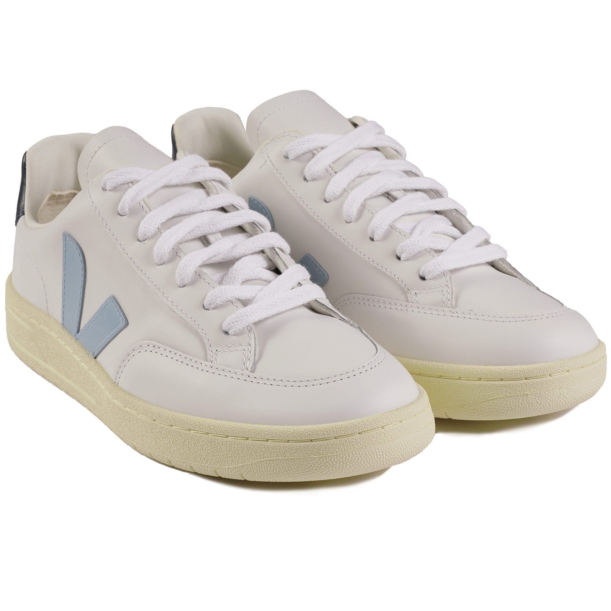 Veja Womens V-12 Leather - White Steel