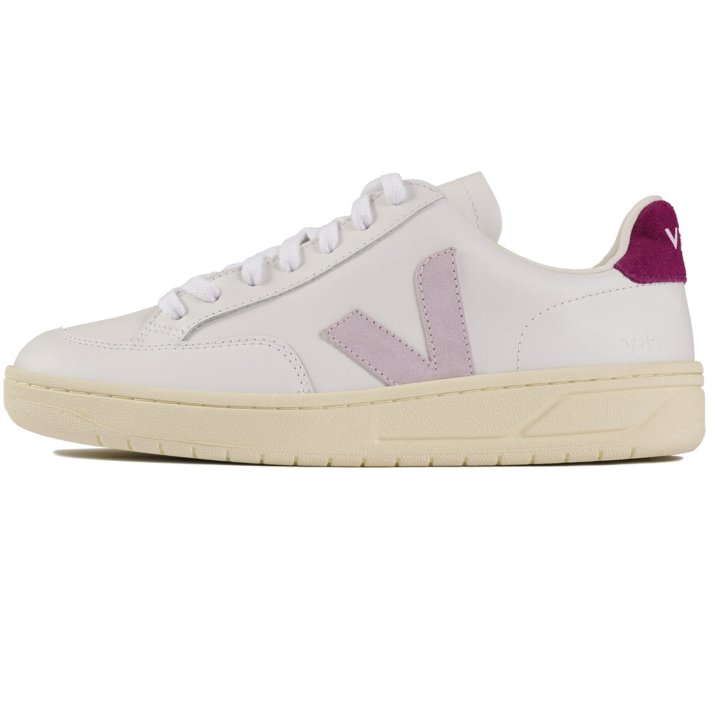 Veja Womens V-12 Leather - White & Parme