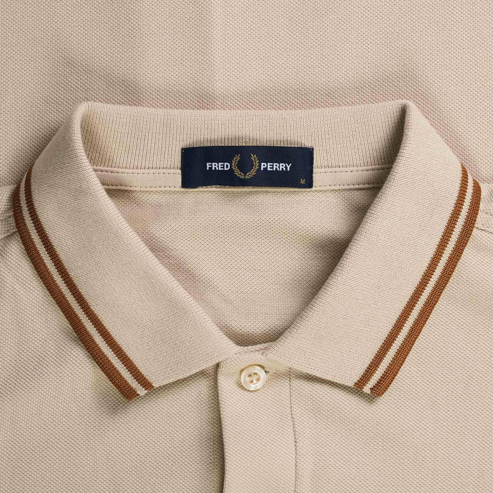 Fred Perry M3636 Long Sleeve Polo Shirt - Oatmeal