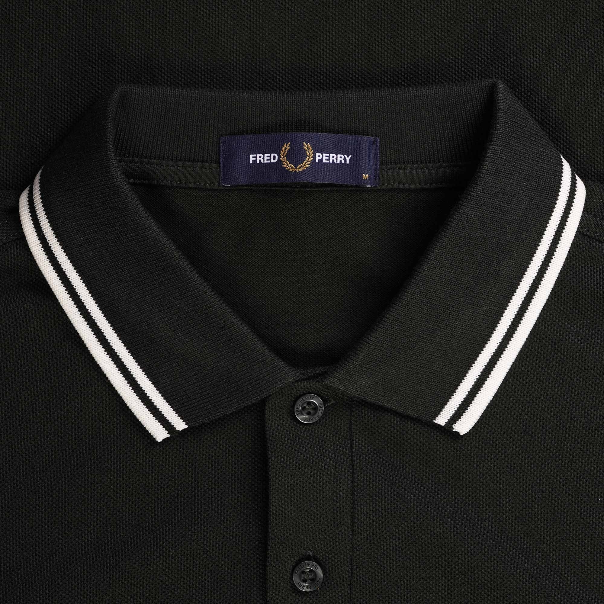 Fred Perry Long Sleeve Polo Shirt - Night Green - M3636-T50