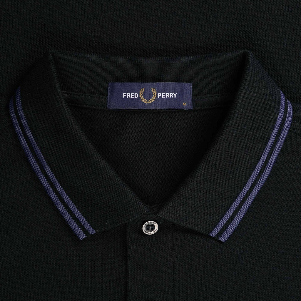 Fred Perry M3600 Twin Tipped Polo Shirt - Black and Midnight Blue