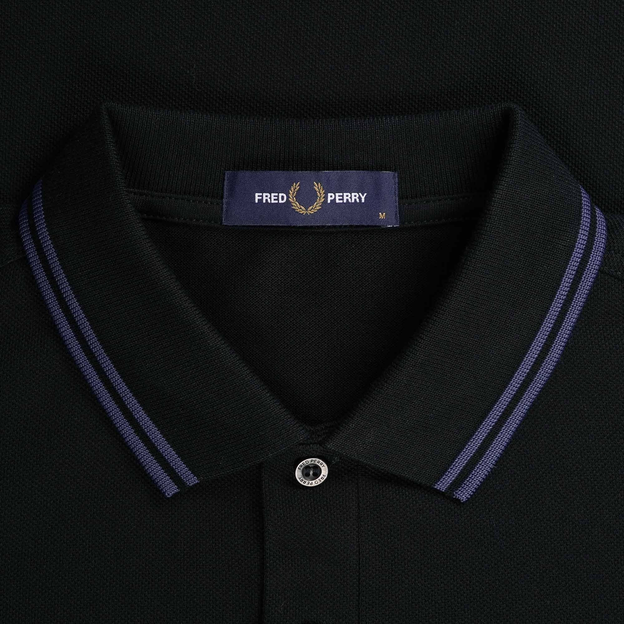 Fred Perry M3600 Twin Tipped Polo Shirt - Black and Midnight Blue