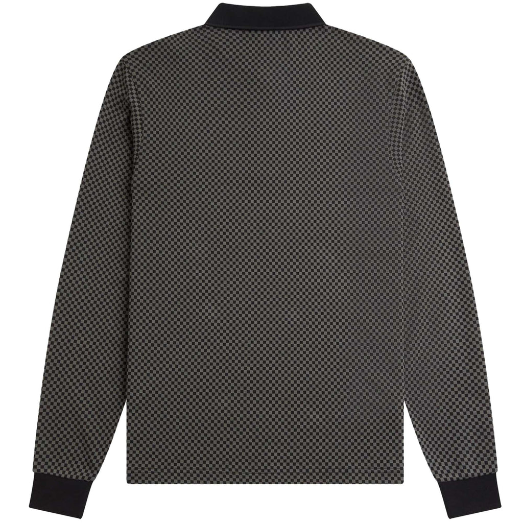 Fred Perry Micro Chequerboard Polo Shirt - Black