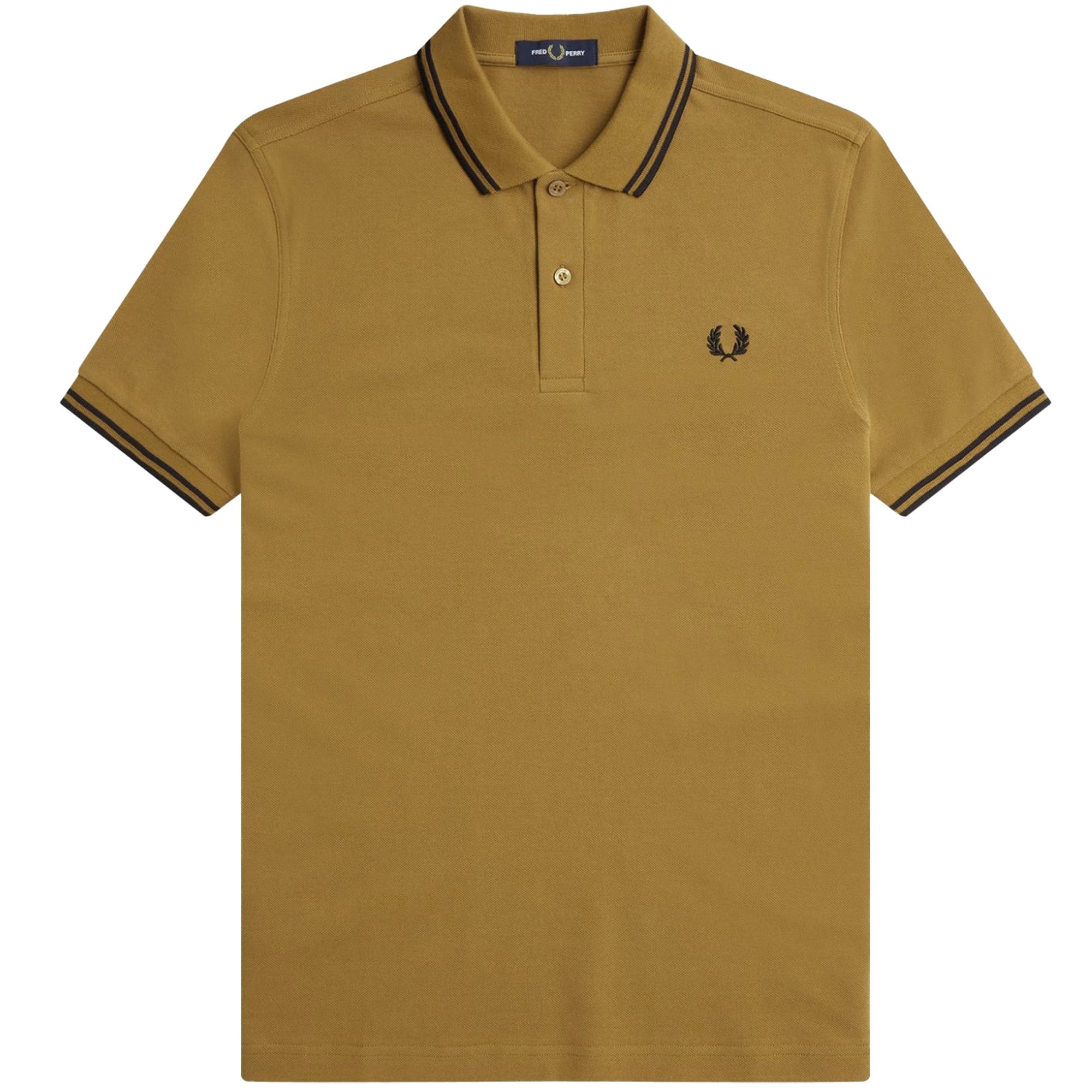 Fred Perry M3600 Twin Tipped Polo Shirt - Dark Caramel