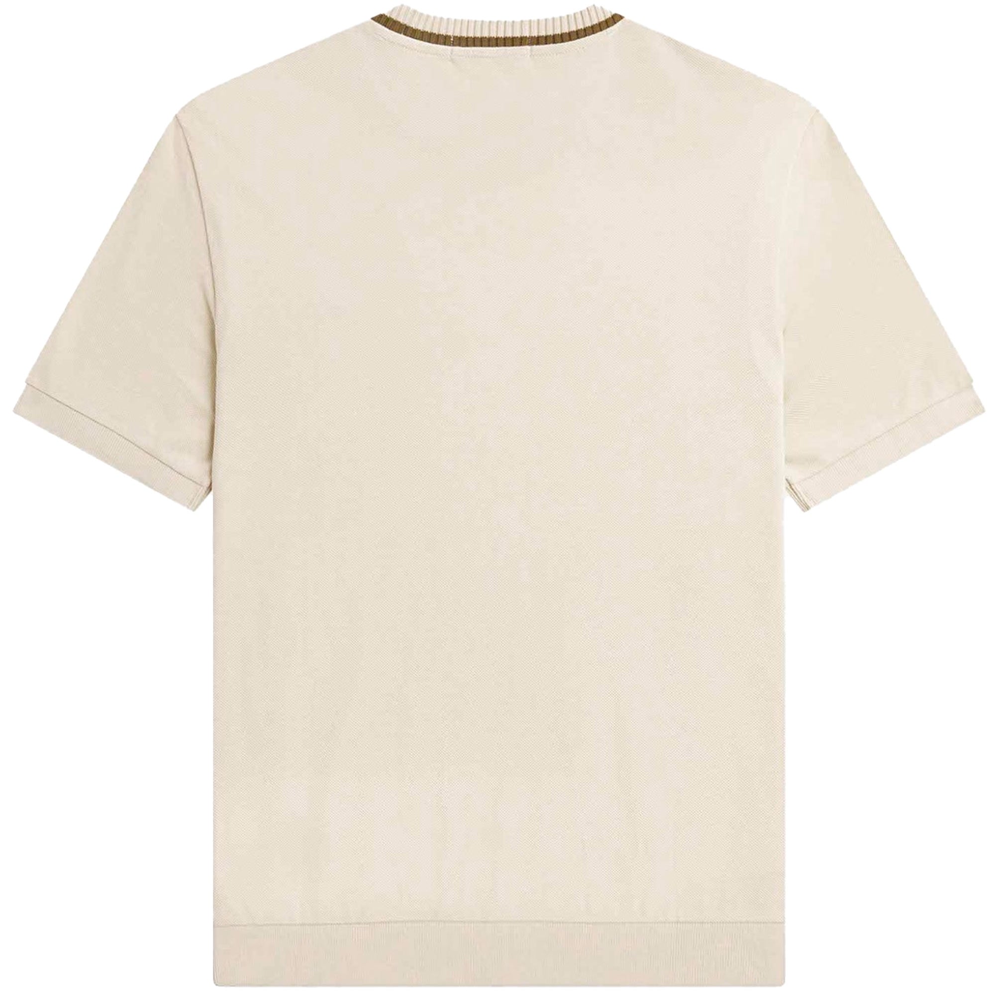 Fred Perry Crew Neck Piqu  T-Shirt - Oatmeal