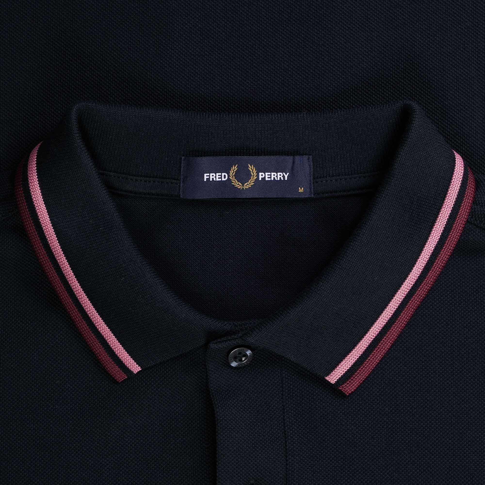 Fred Perry M3600 Twin Tipped Polo Shirt - Navy and Dusty Pink