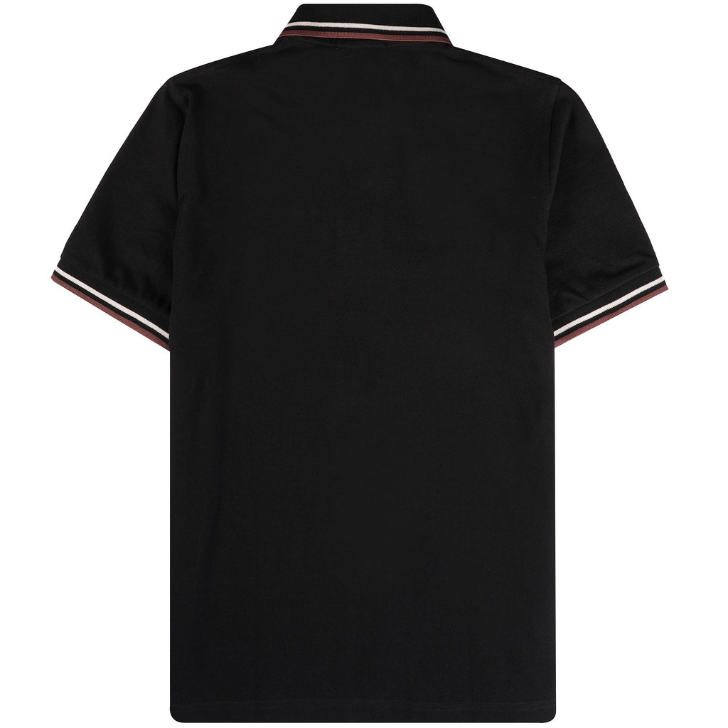 Fred Perry Reissues M12 Twin Tipped Polo Shirt - Black & Oatmeal