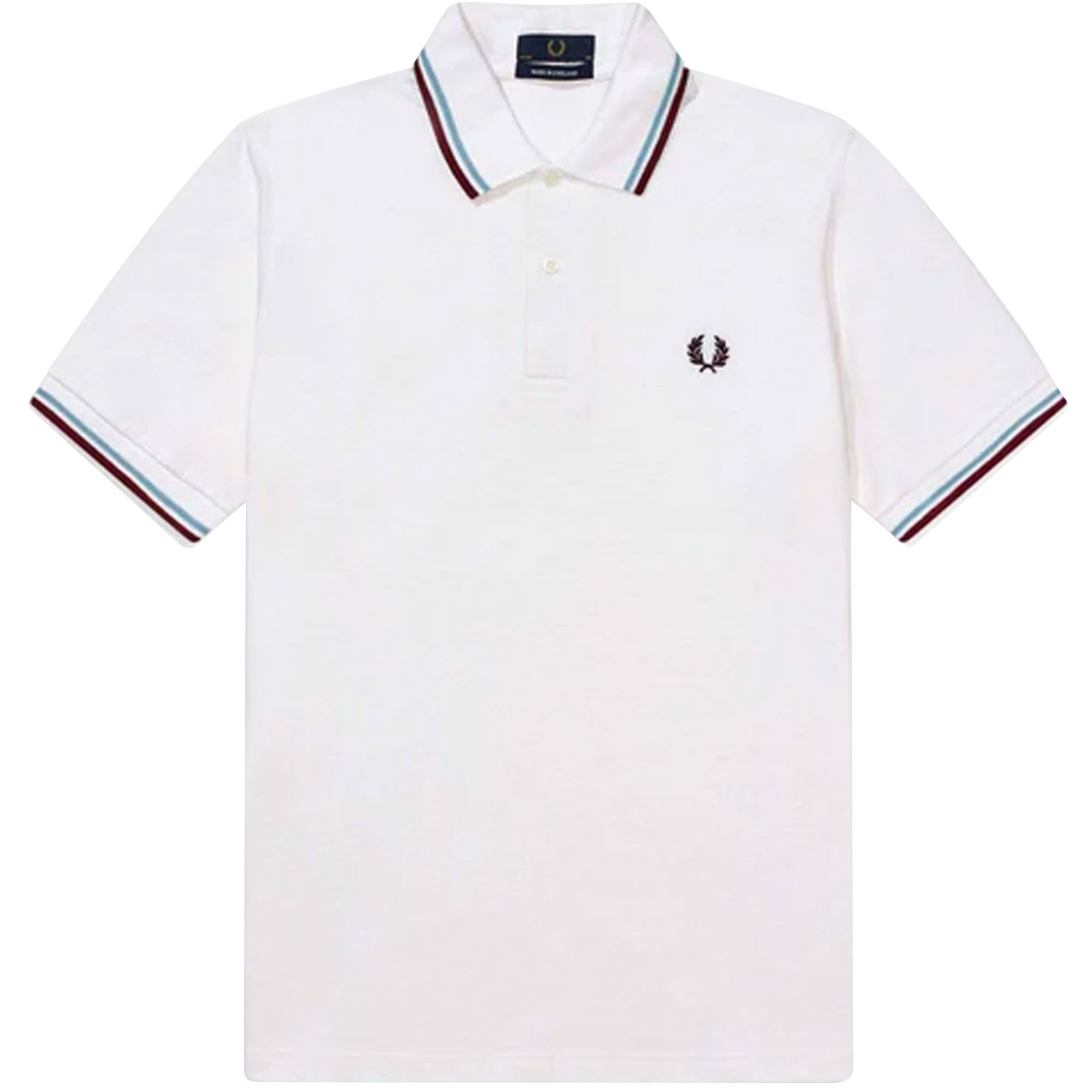 Fred Perry M12 Twin Tipped Polo Shirt - White/Ice