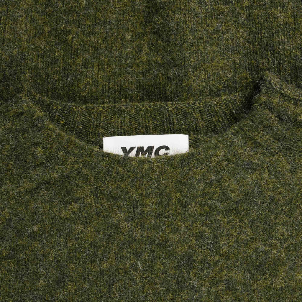 YMC Suedehead Crew Neck Jumper - Dark Green