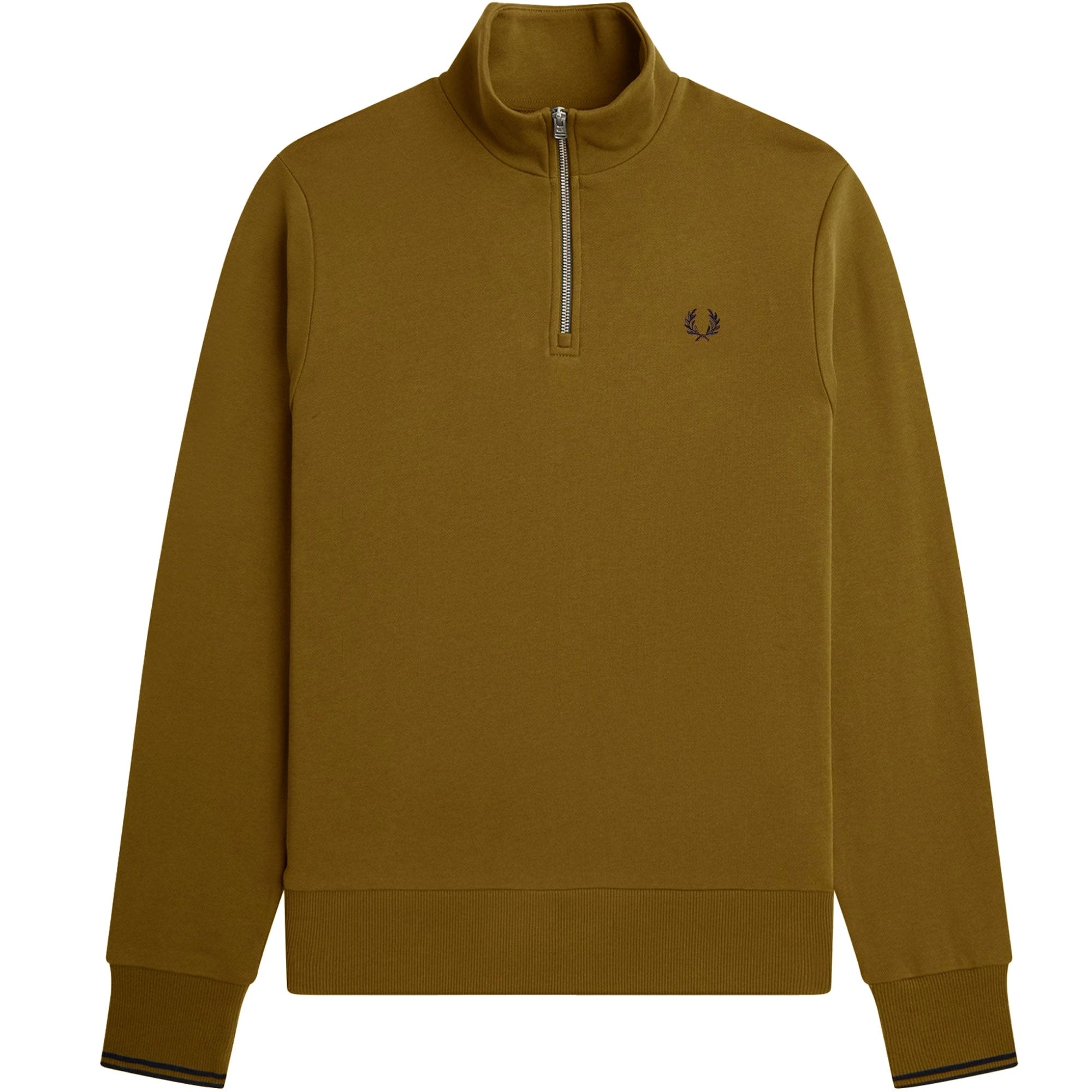 1/2 Zip Track Top - Dark Caramel