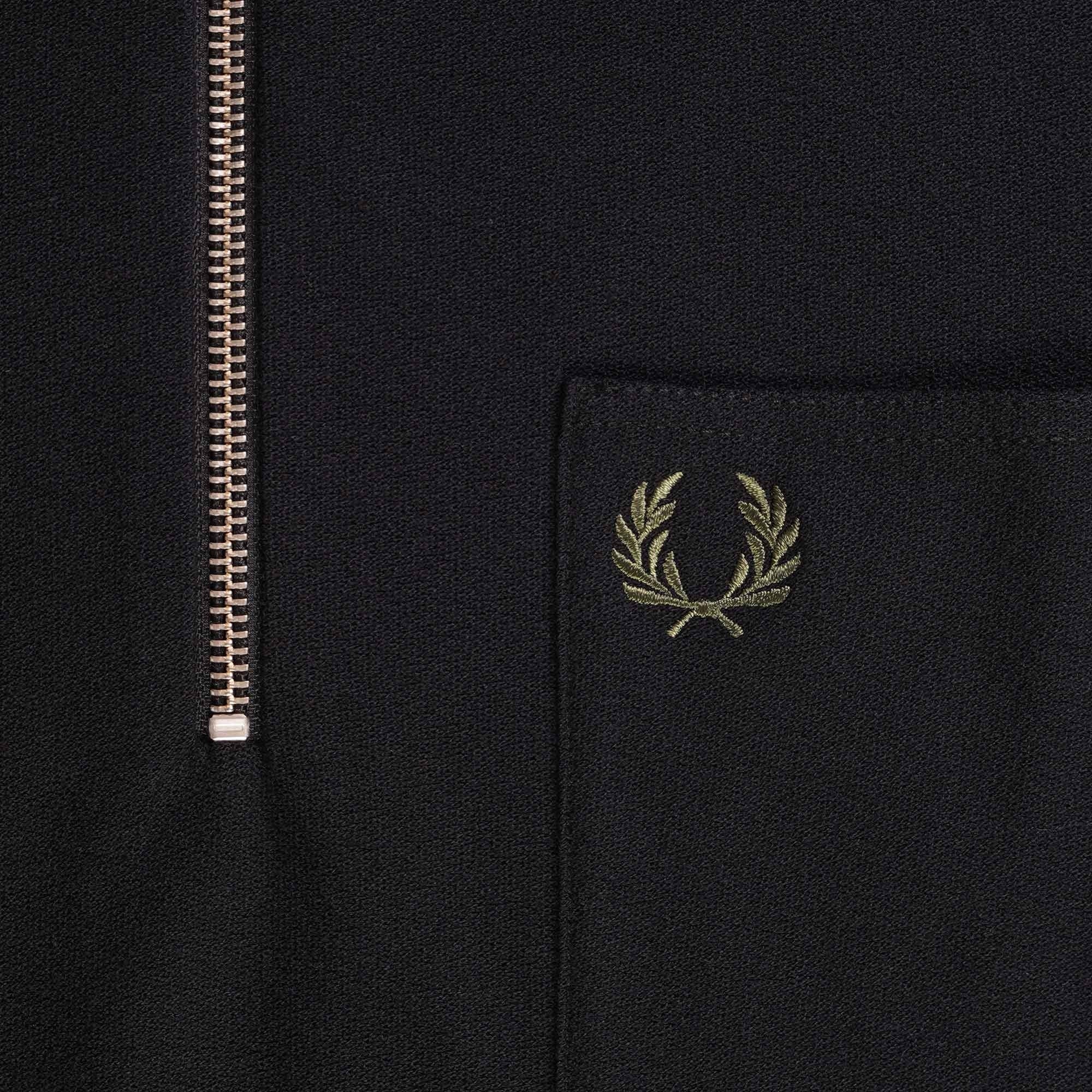 Fred Perry Textured Zip Neck Polo Shirt - Black