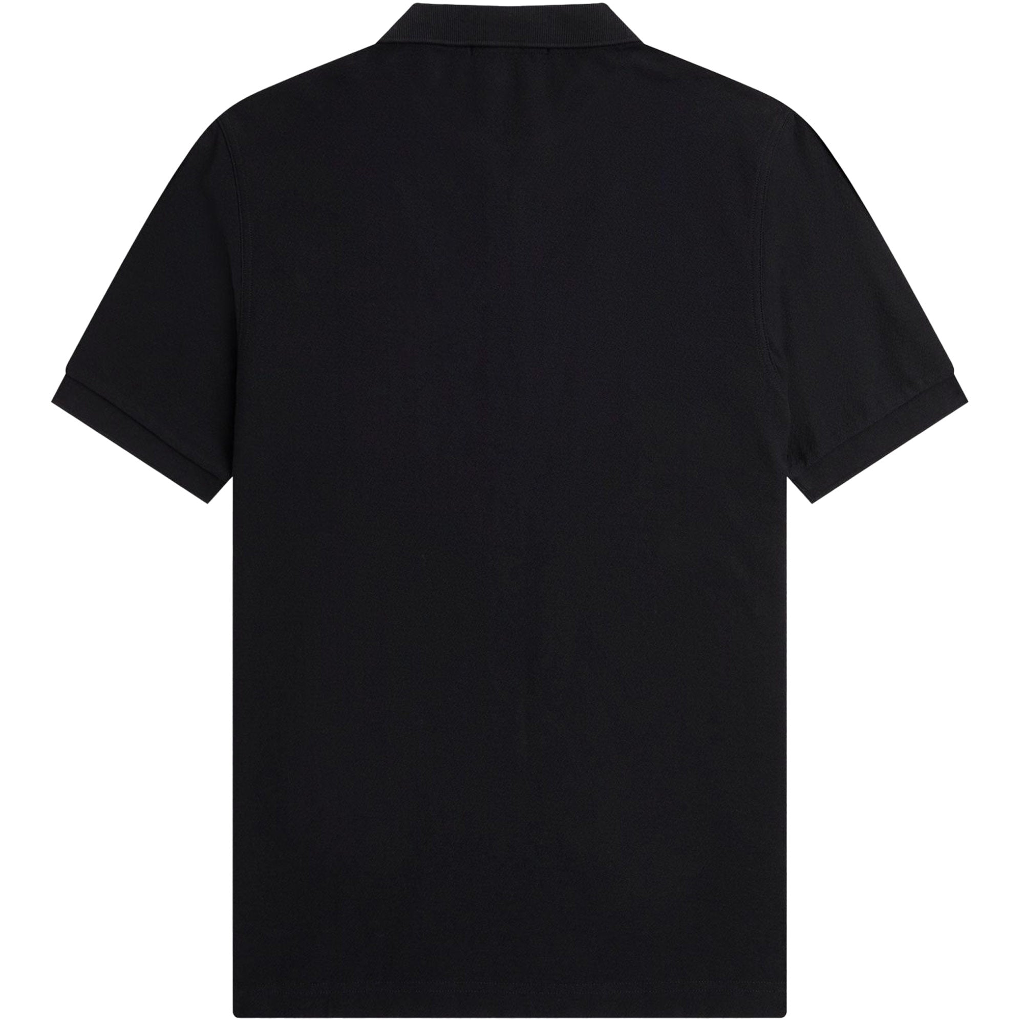Fred Perry Textured Zip Neck Polo Shirt - Black