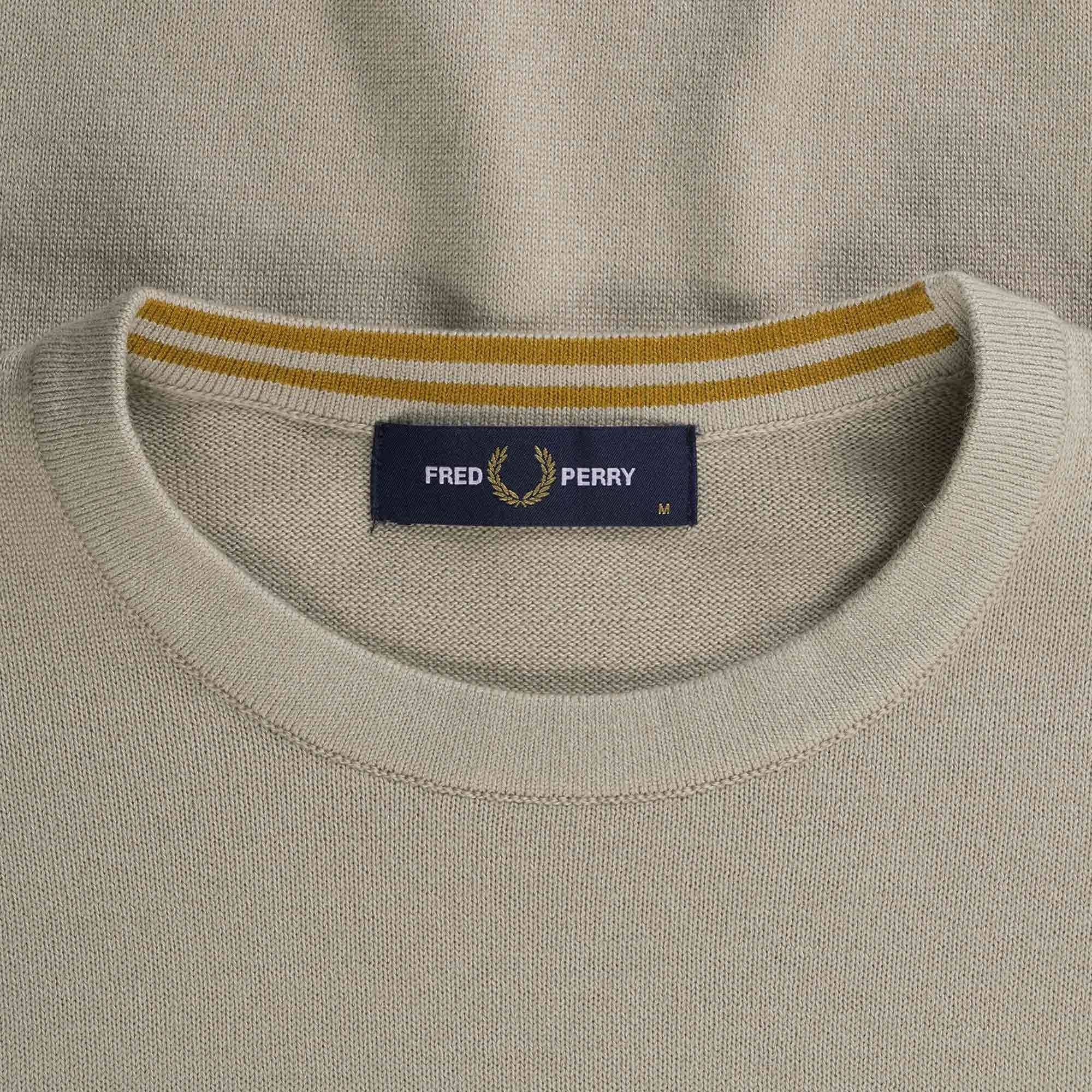 Fred Perry Classic Crew Neck Jumper - Dark Oatmeal
