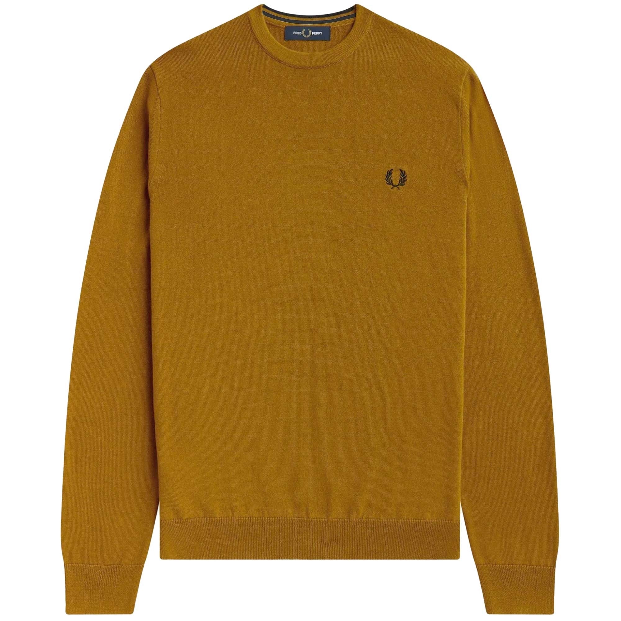 Fred Perry Classic Crew Neck Jumper - Dark Caramel