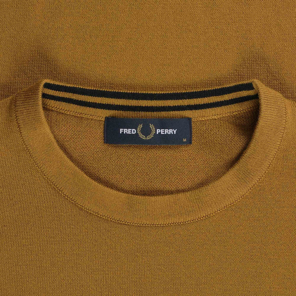 Fred Perry Classic Crew Neck Jumper - Dark Caramel