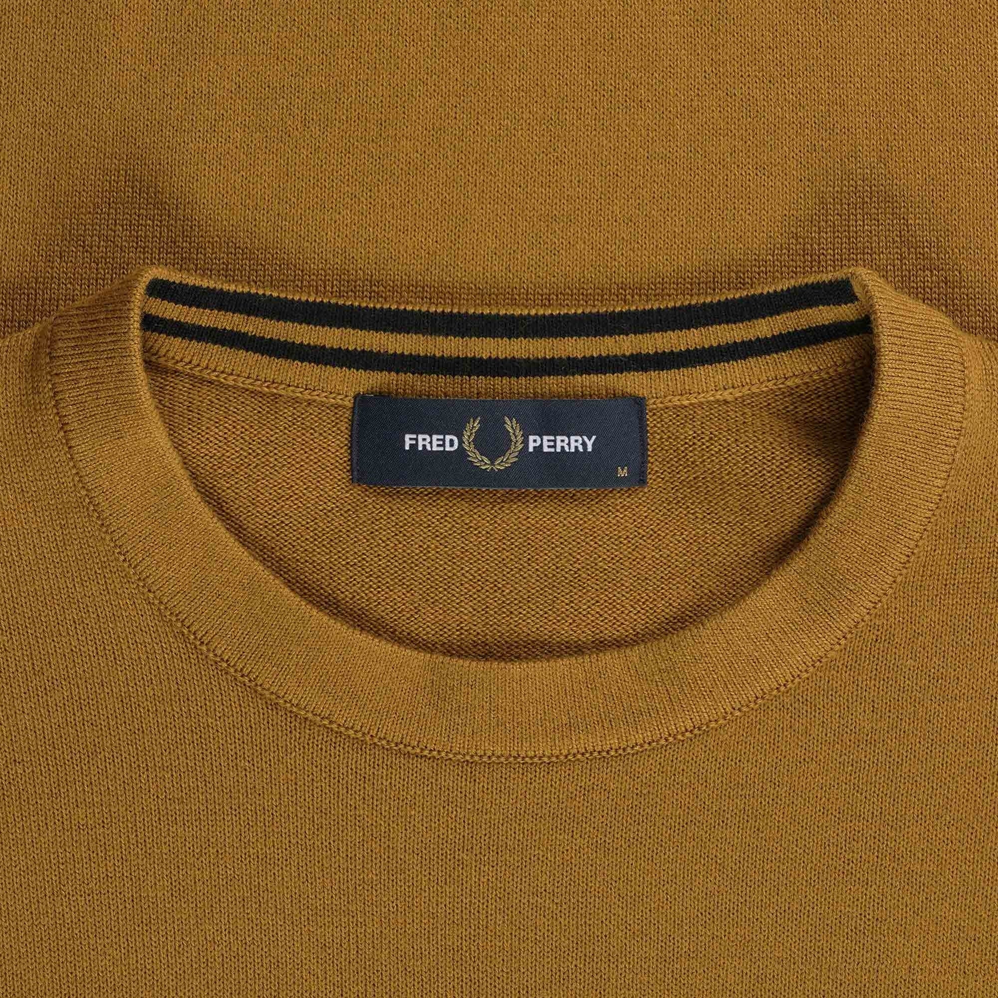 Fred Perry Classic Crew Neck Jumper - Dark Caramel