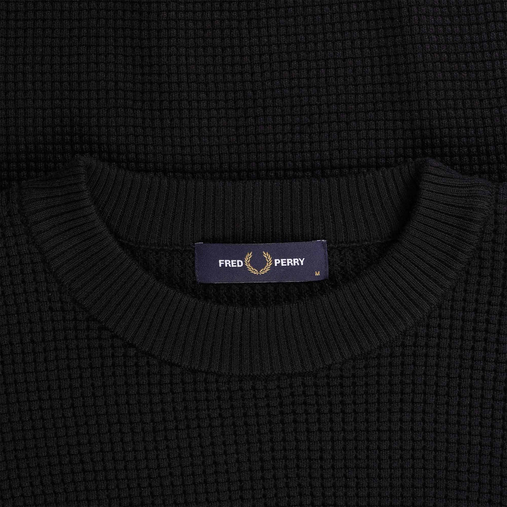 Fred Perry Waffle Jumper - Black