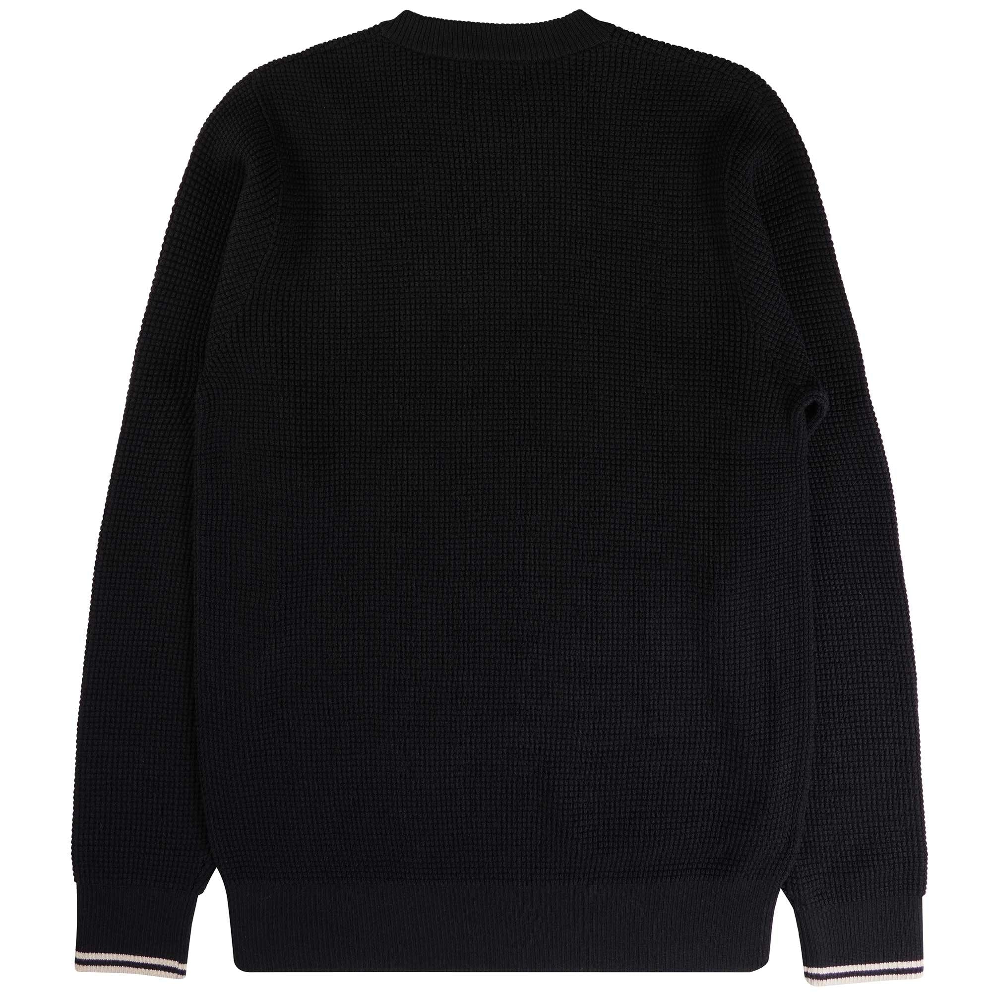Fred Perry Waffle Jumper - Black
