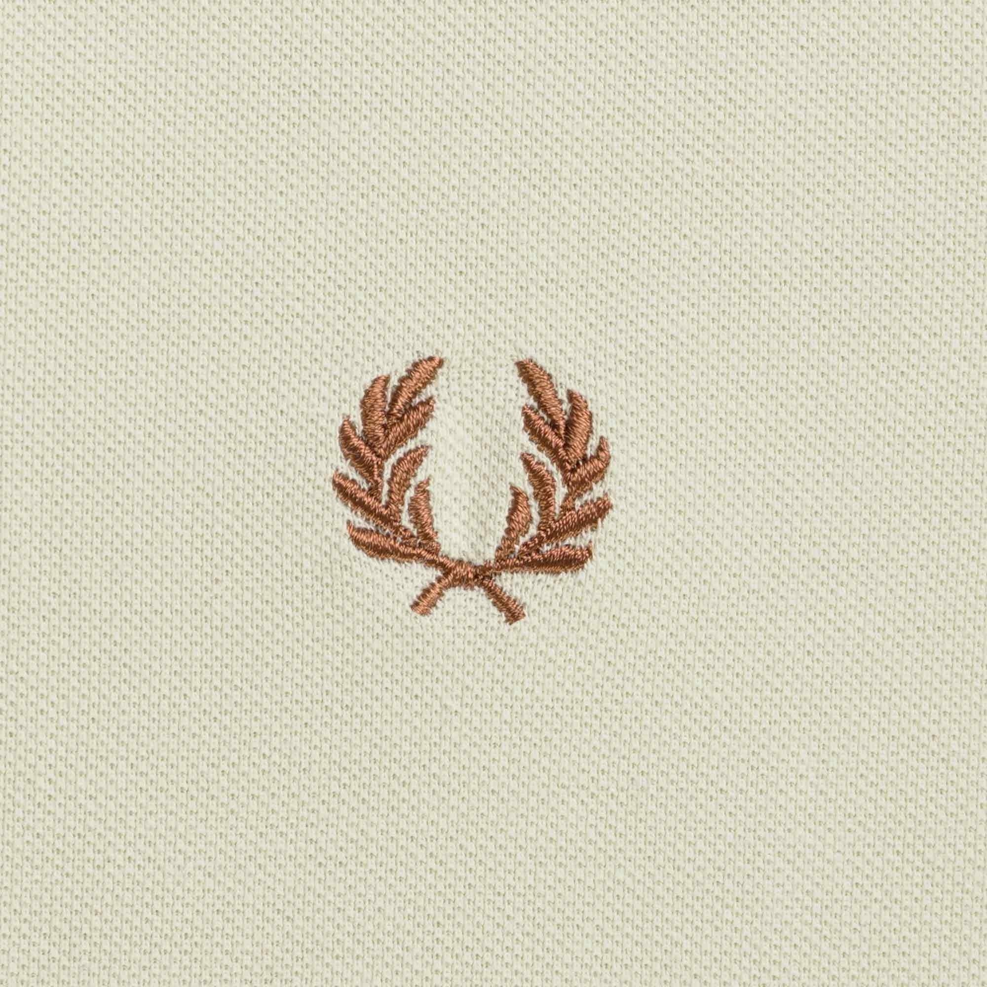 Fred Perry Reissues M12 Twin Tipped Polo - Oat and Dark Caramel