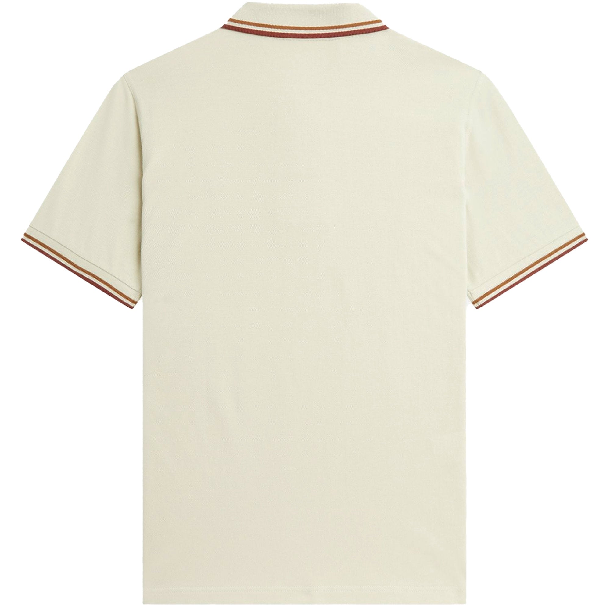 Fred Perry Reissues M12 Twin Tipped Polo - Oat and Dark Caramel