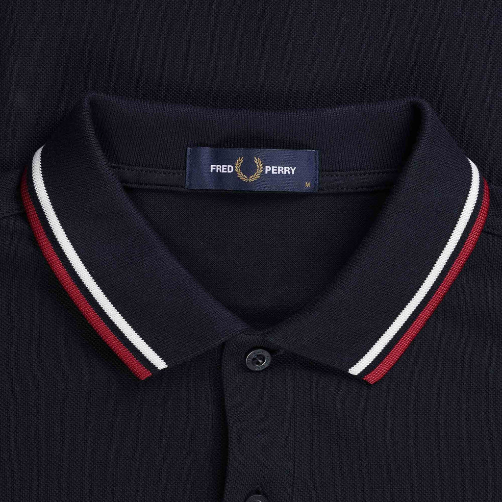 M3636 Long Sleeve Twin Tipped Polo Shirt - Navy