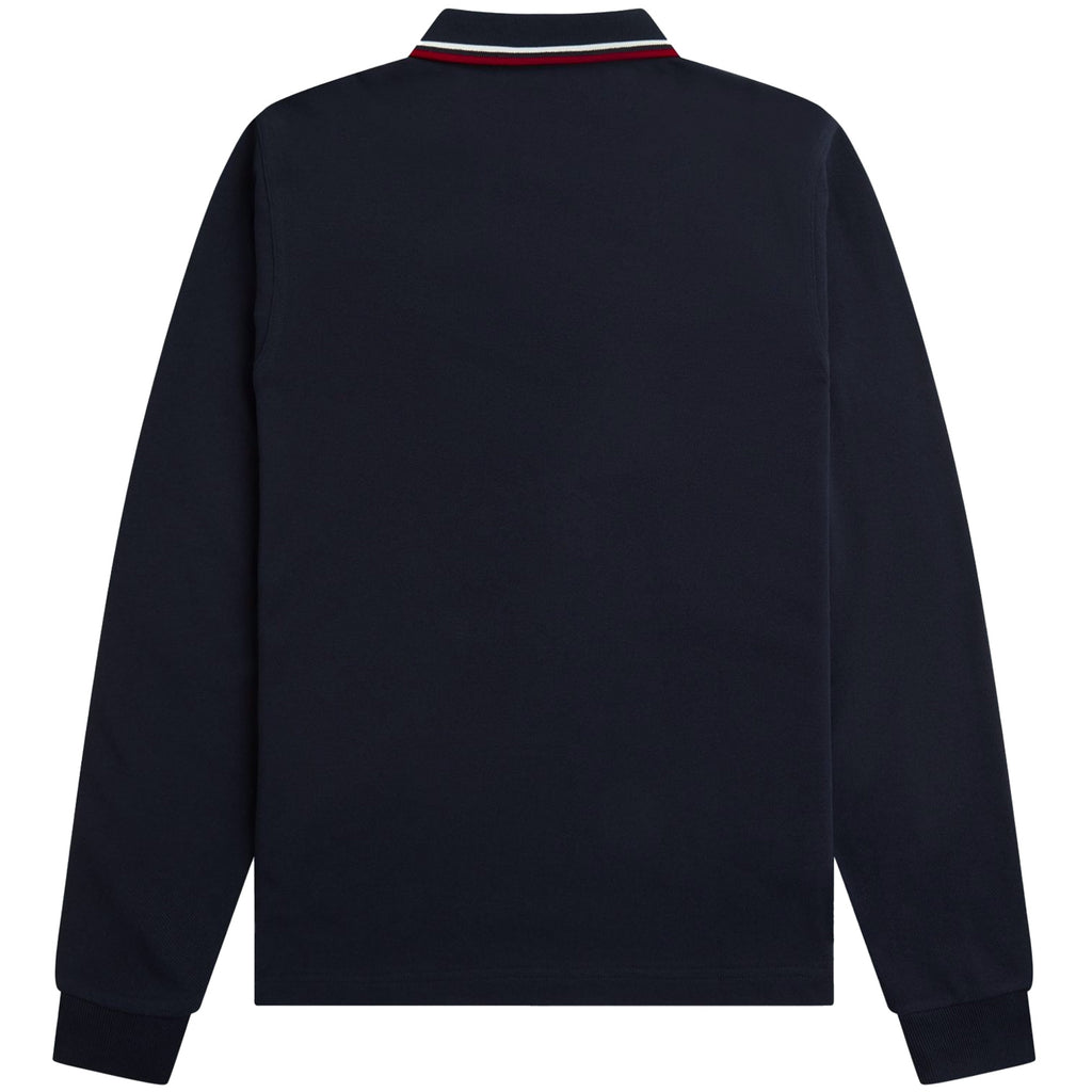 M3636 Long Sleeve Twin Tipped Polo Shirt - Navy