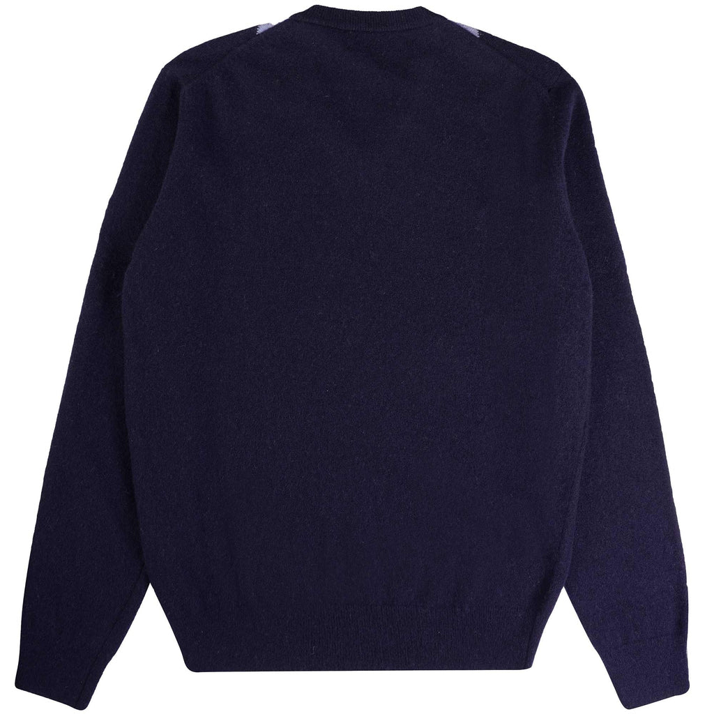 Pringle of Scotland V Neck Argyle Jumper - Navy
