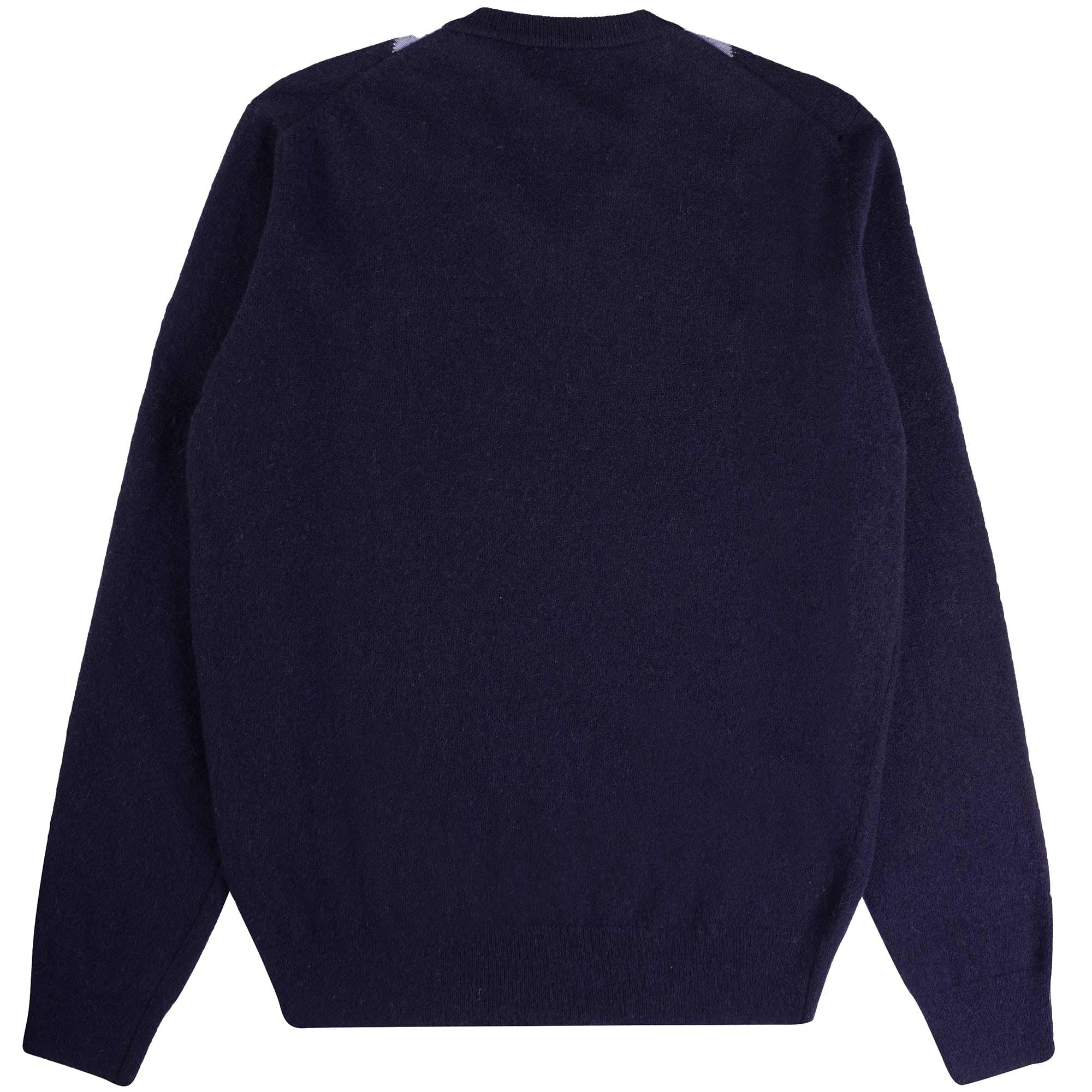 Pringle of Scotland V Neck Argyle Jumper - Navy