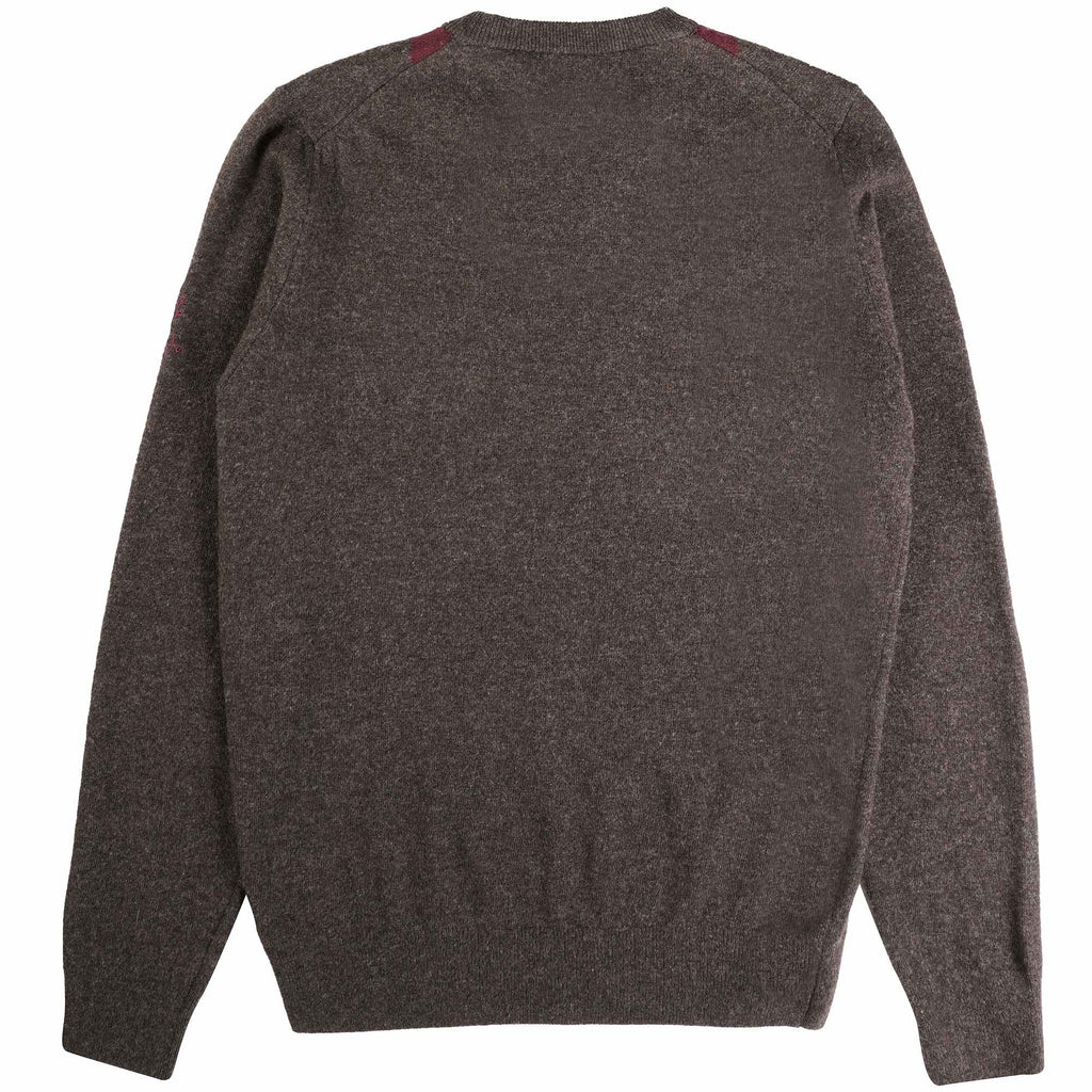 Pringle of Scotland V Neck Argyle Jumper - Dark Brown
