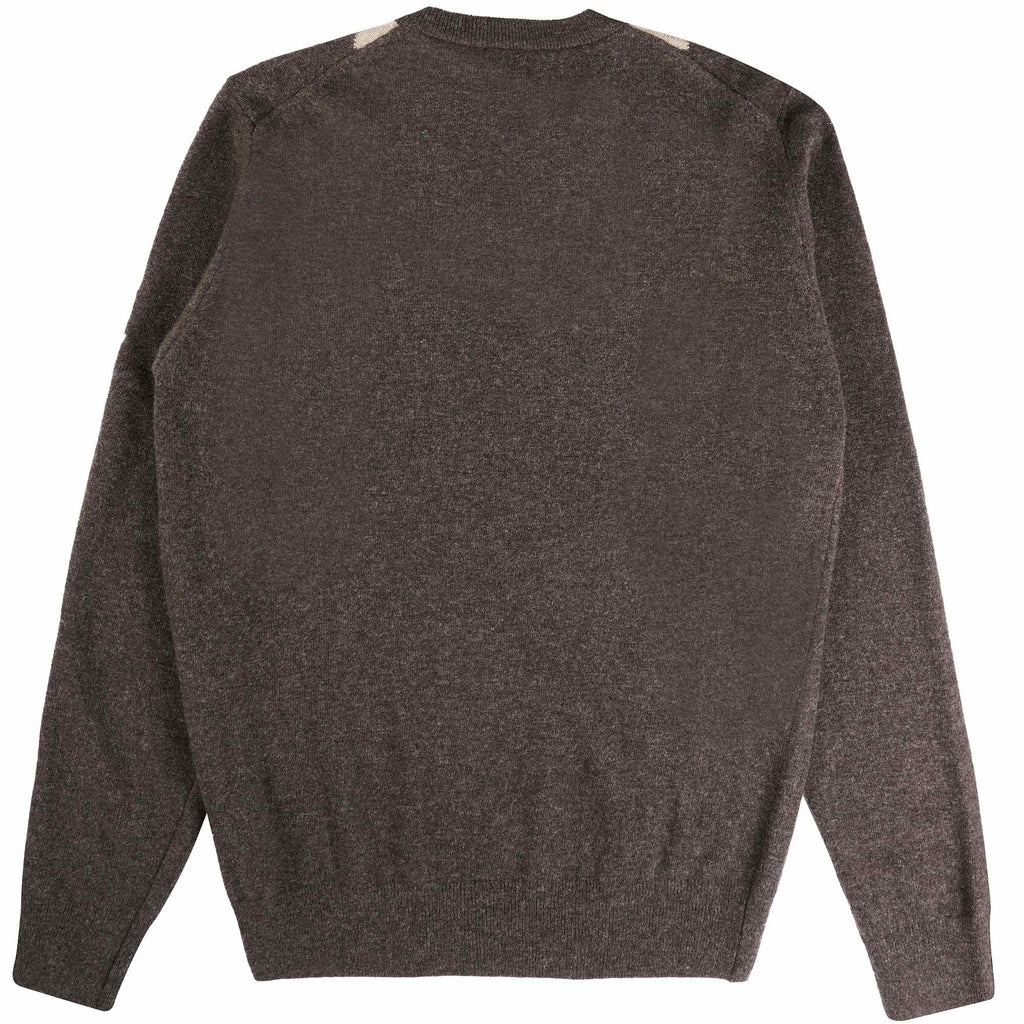 Pringle of Scotland V Neck Argyle Jumper - Dark Brown
