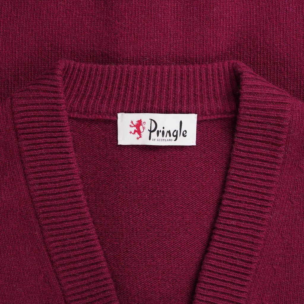Pringle of Scotland V Neck Cardigan - Claret