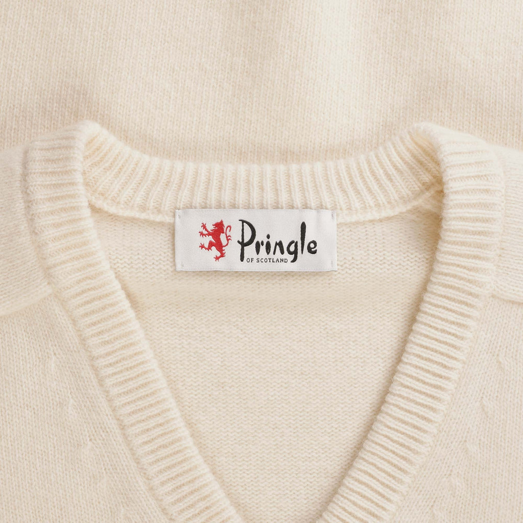 Pringle of Scotland V Neck Jumper - Ivory