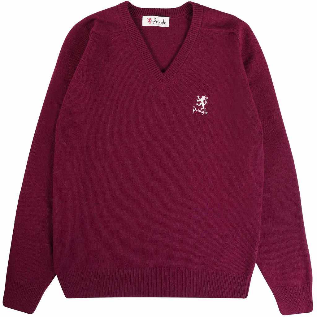 V Neck Jumper - Claret