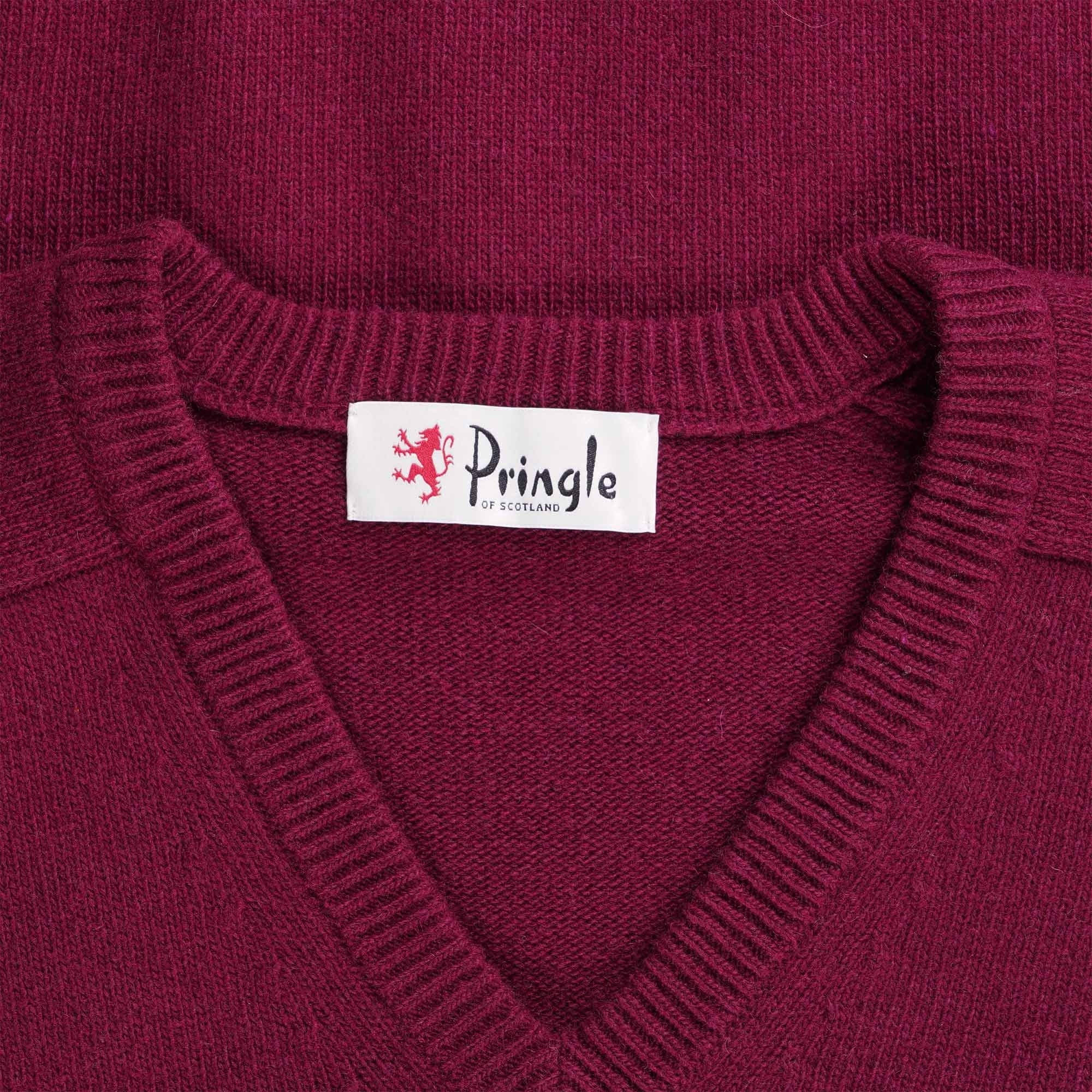 V Neck Jumper - Claret
