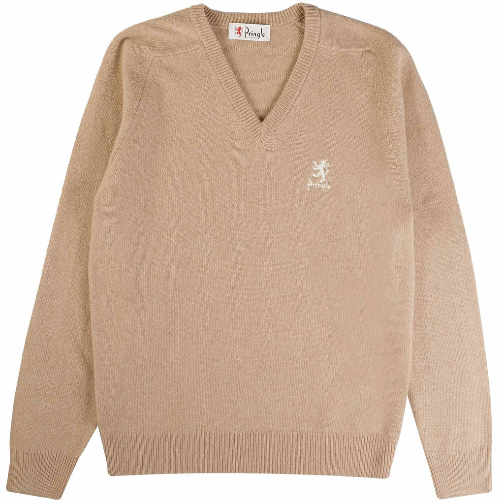 Pringle of Scotland V Neck Jumper - Camel