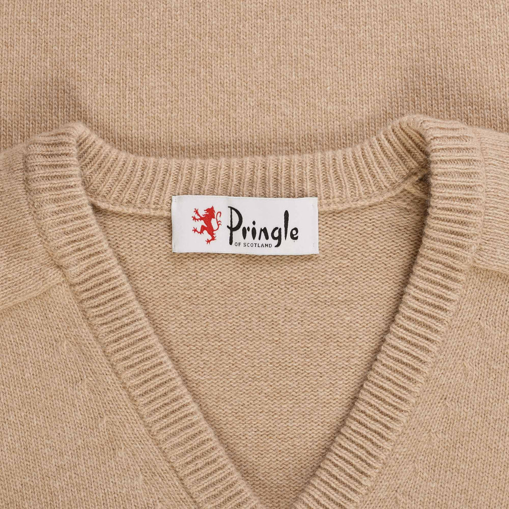 Pringle of Scotland V Neck Jumper - Camel