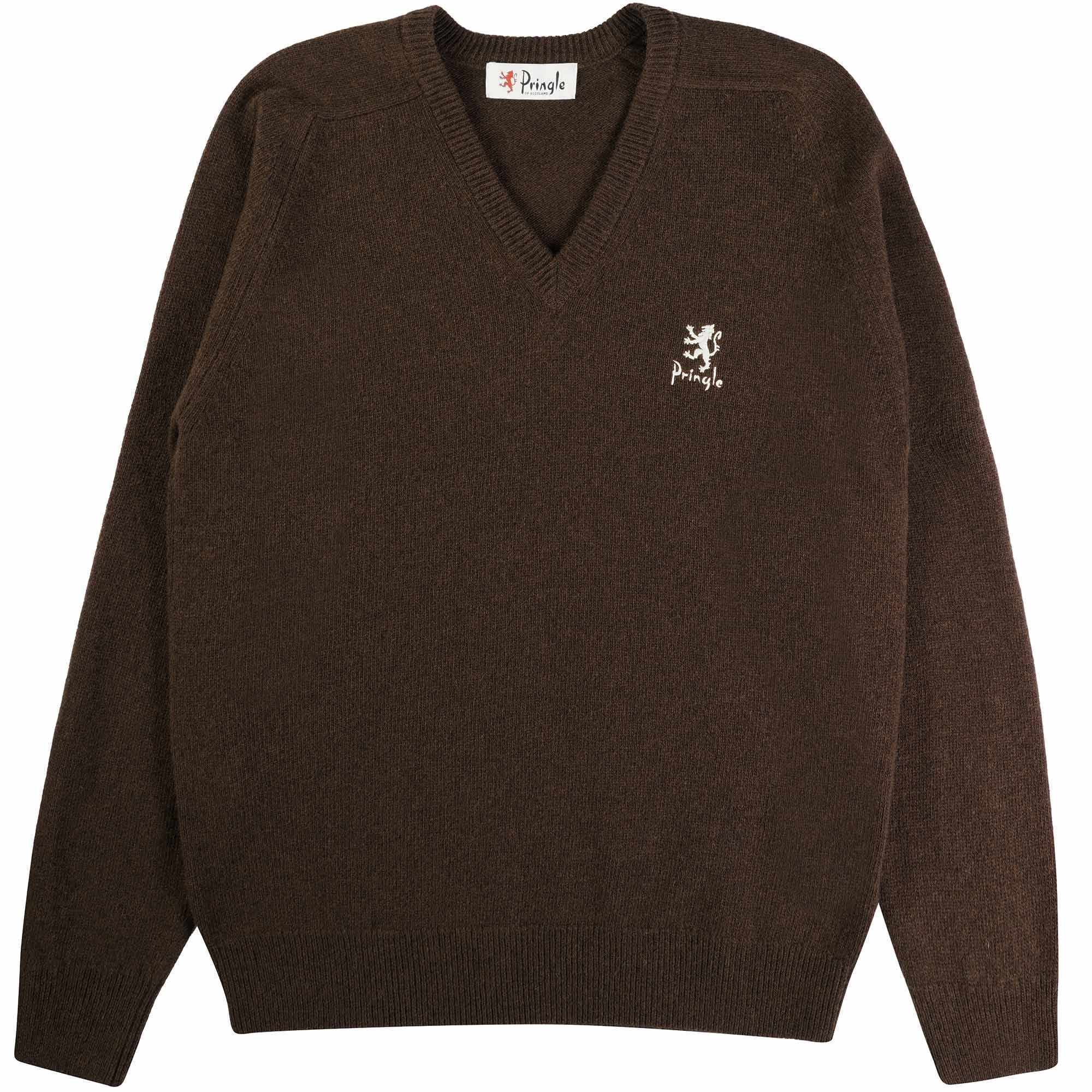 Pringle of Scotland V Neck Jumper - Dark Brown