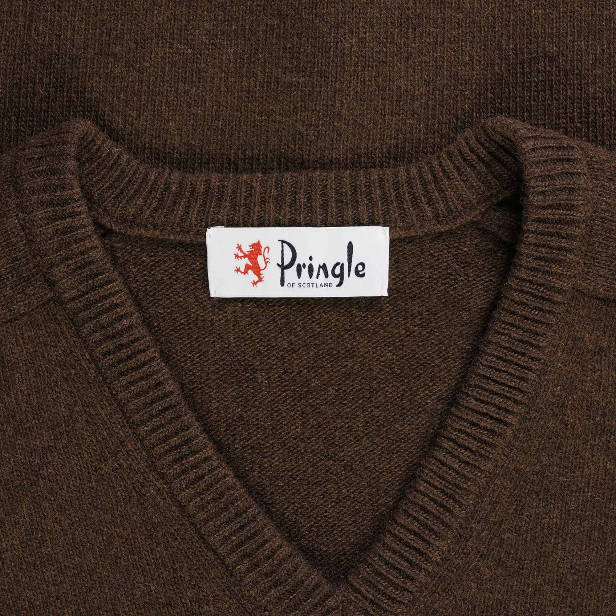 Pringle of Scotland V Neck Jumper - Dark Brown