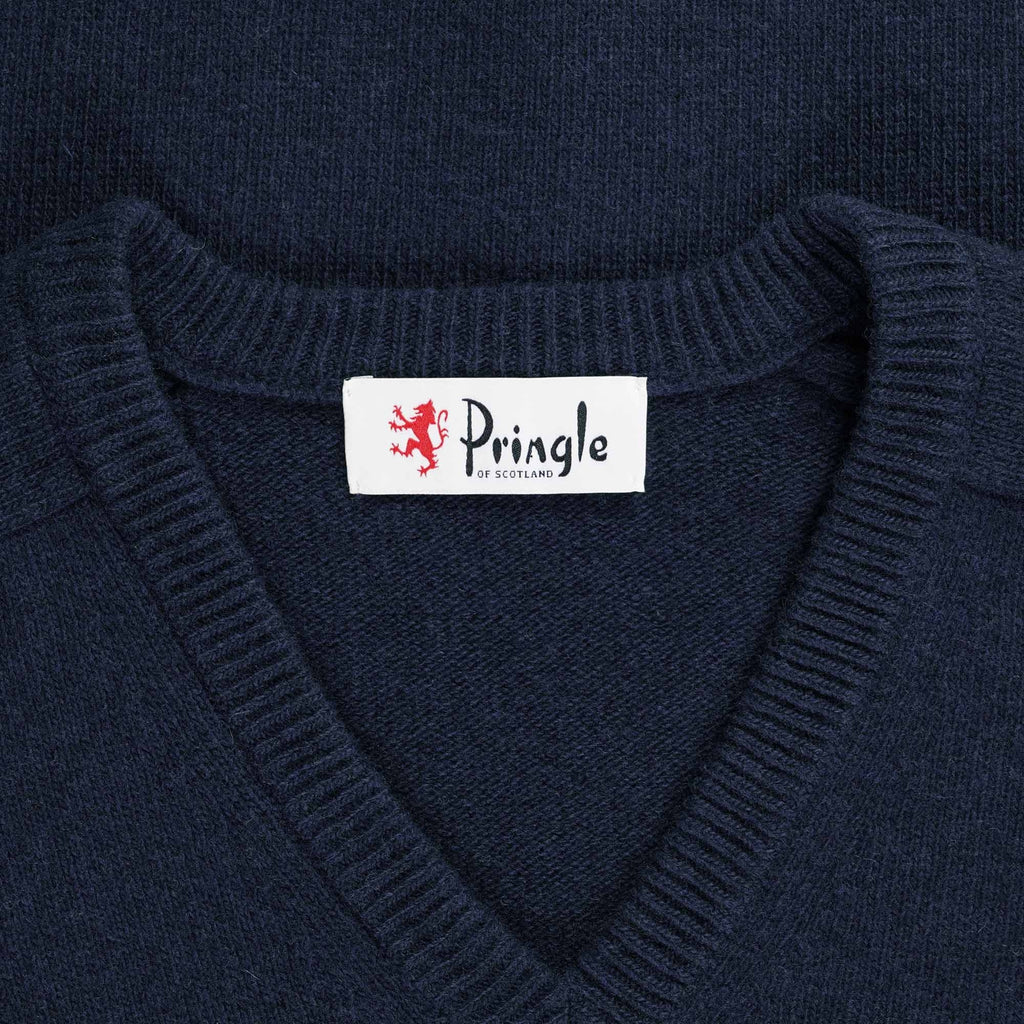 Pringle of Scotland V Neck Jumper - Navy