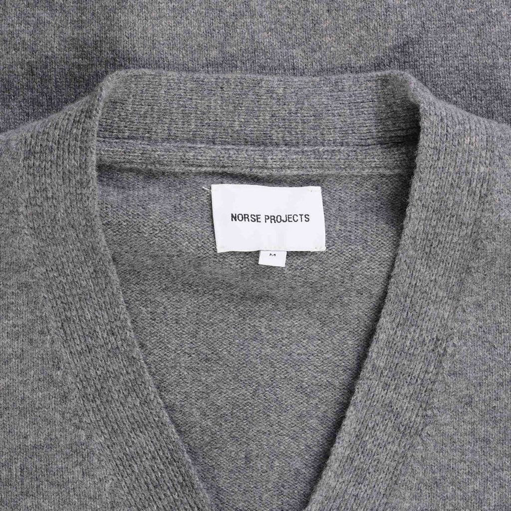 Norse Projects Adam Lambswool Cardigan - Grey