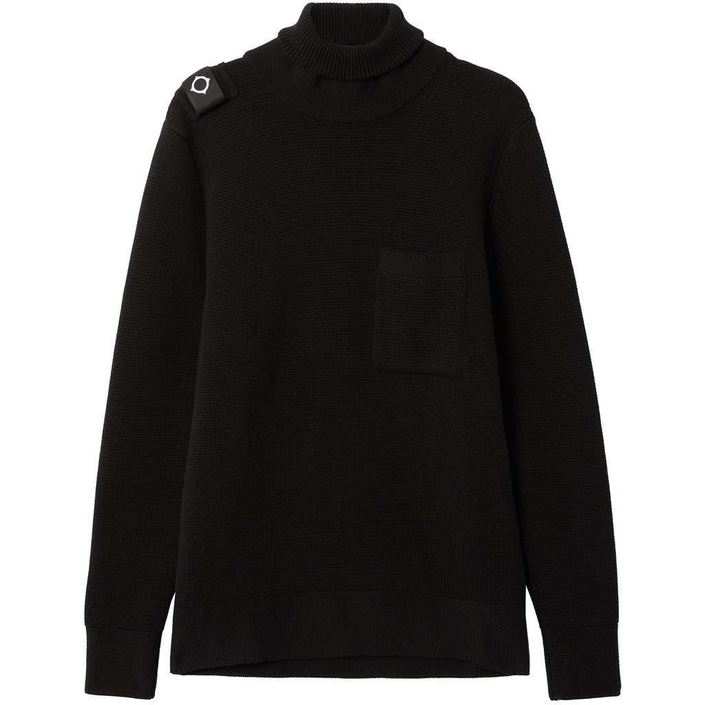 Ma Strum Milano Knit Roll Neck Jumper -  Jet Black