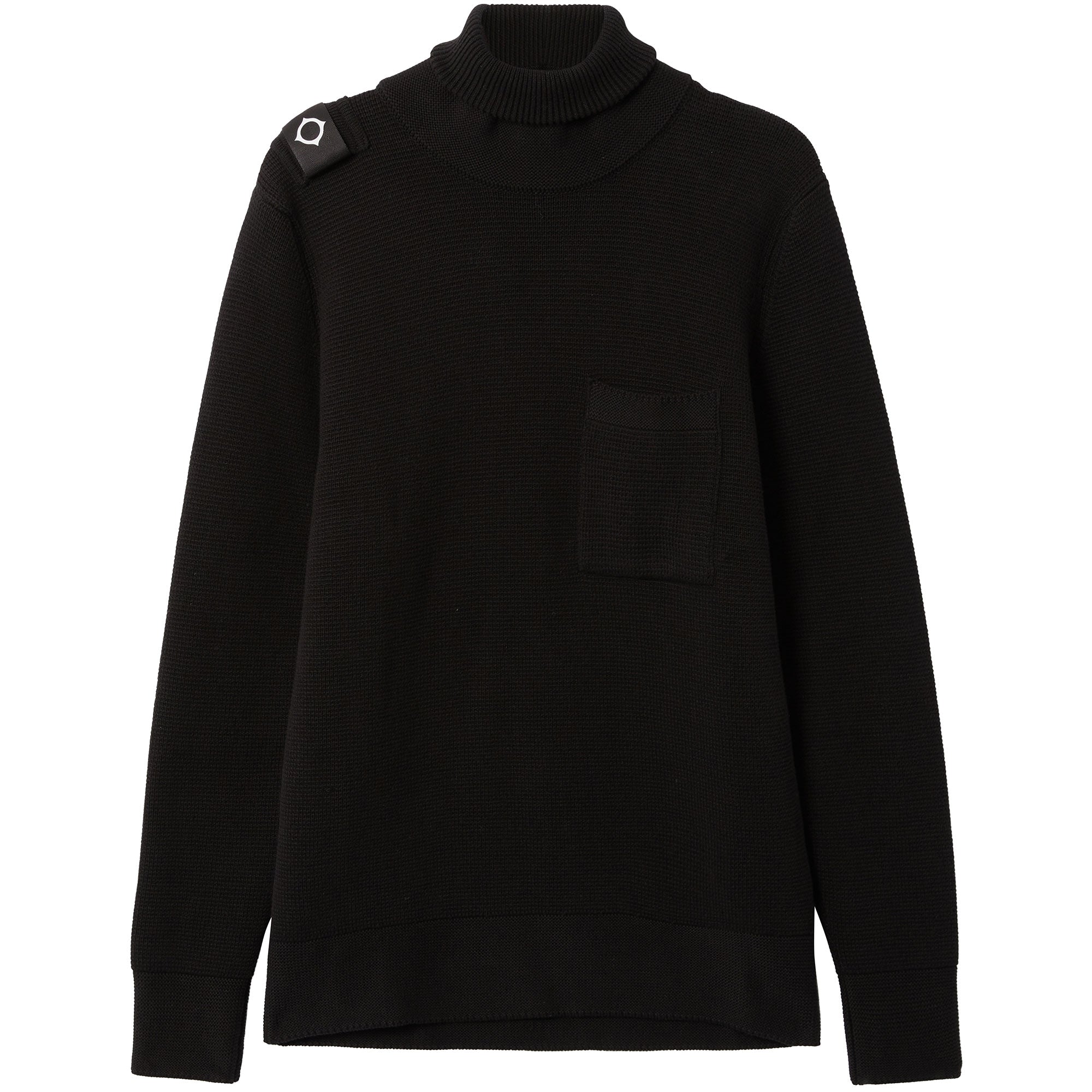 Ma Strum Milano Knit Roll Neck Jumper -  Jet Black