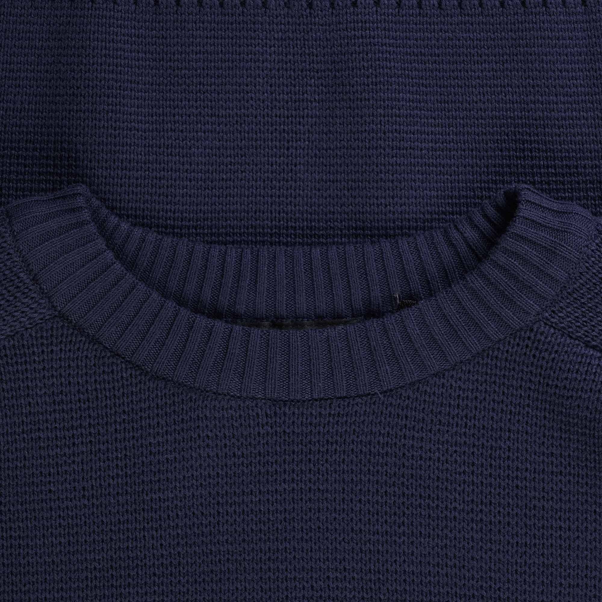 Ma Strum Milano Knit Crew Neck Sweater - True Navy