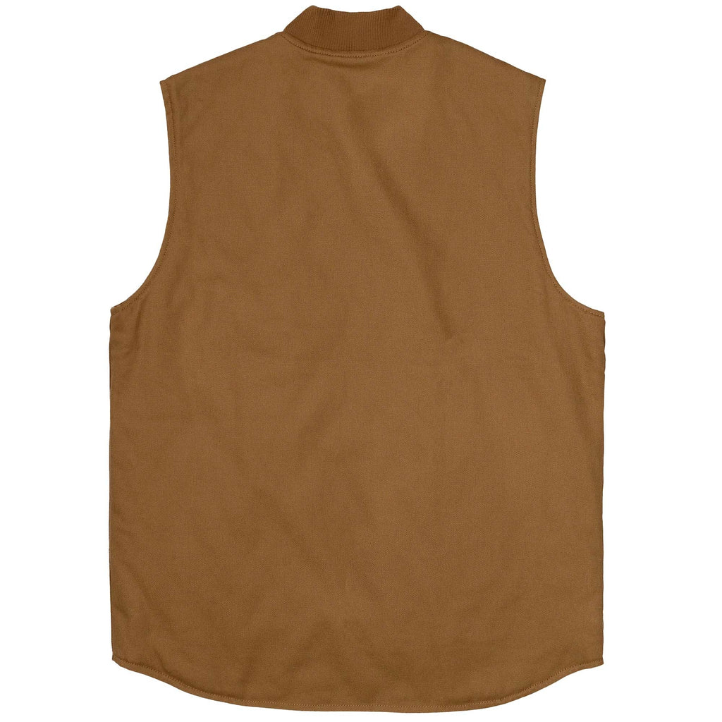 Back view of the plain brown Carhartt WIP vest.