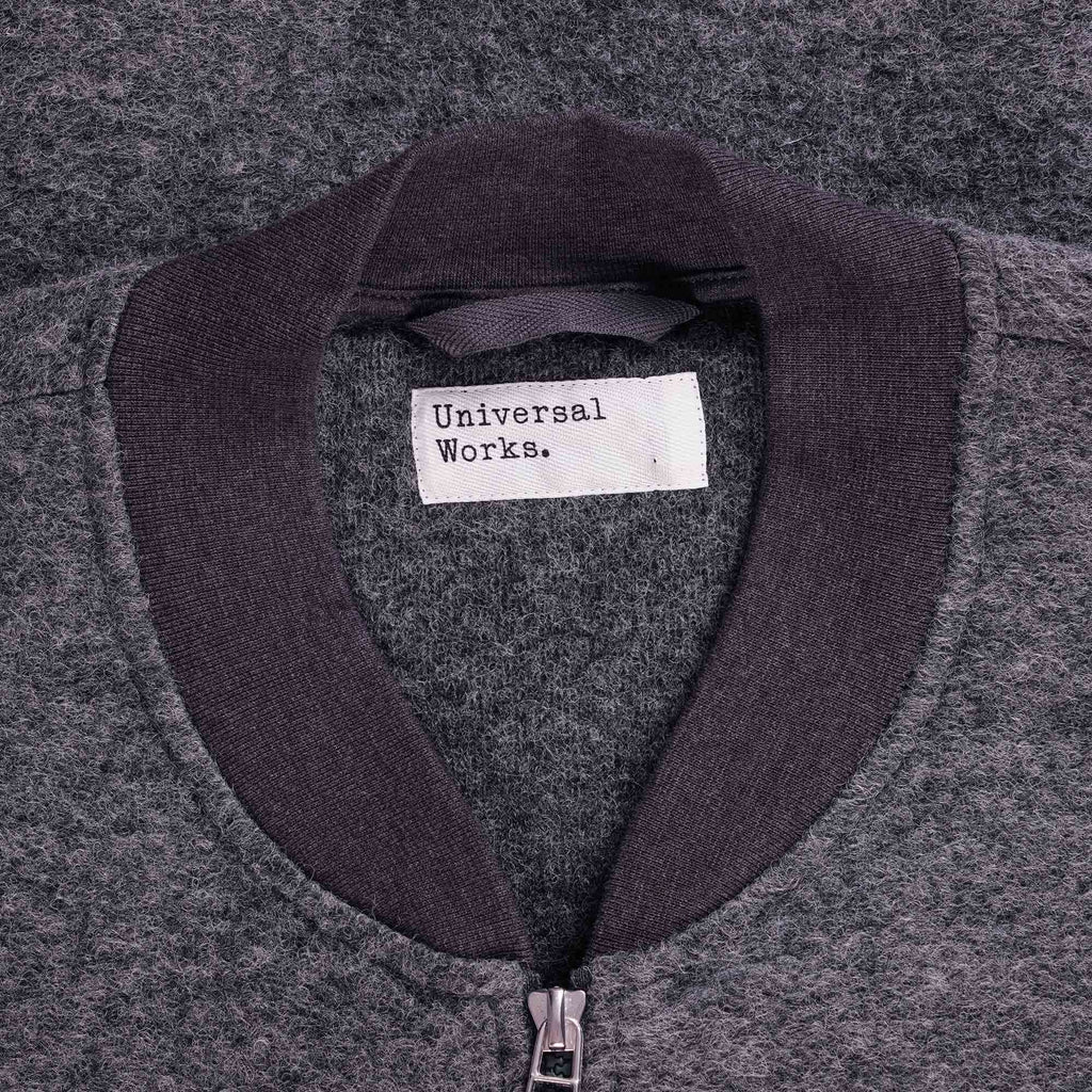Universal Works Wool Fleece Zip Bomber Jacket - Grey